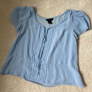 The Limited Silk Powder Blue Dainty Top with Ties Size Medium